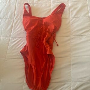 Skinny dipper red orange bathing suit medium